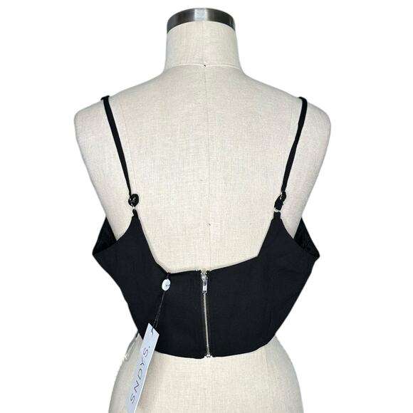 SNDYS PETAL & PUP Zanita Black Cropped Tank Top Women's Size 10 NWT Summer - Picture 3 of 8